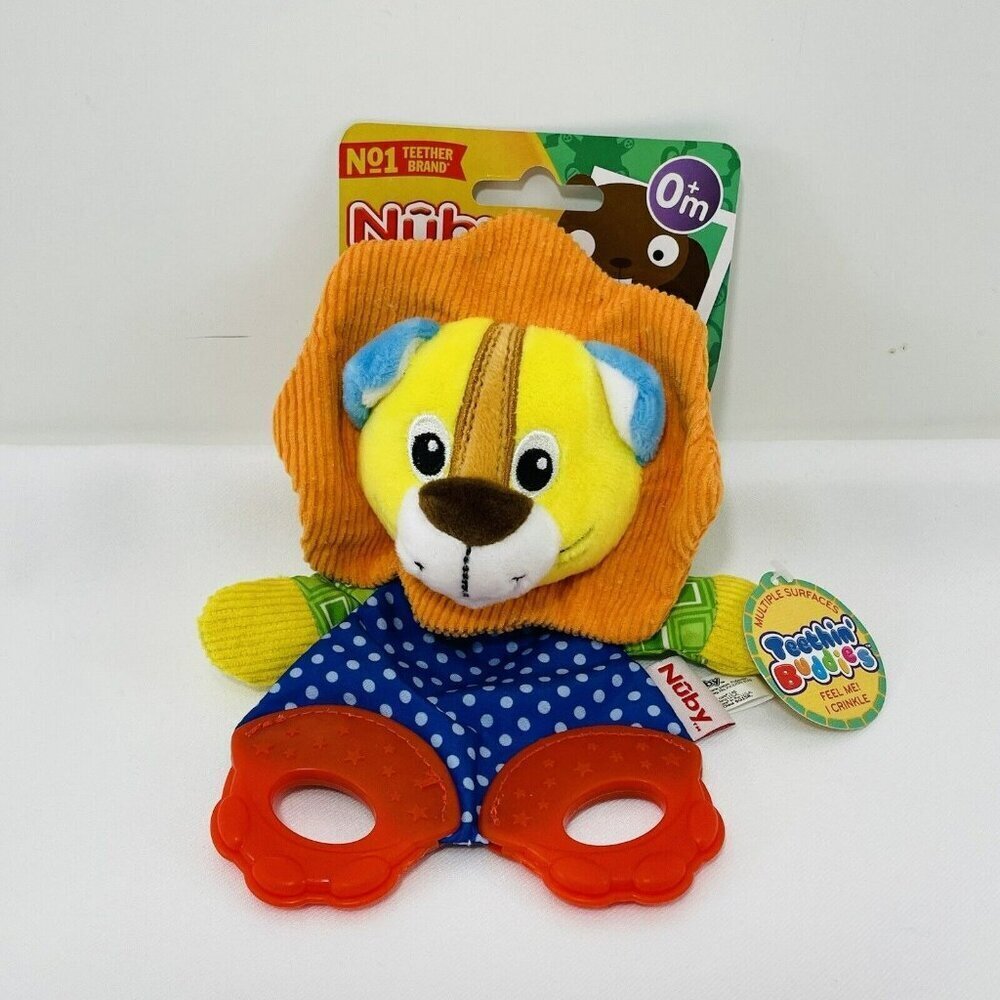 Nuby Teething Buddies Comfort Teether Teeth Baby Toy Lion Grabber Infant Hands